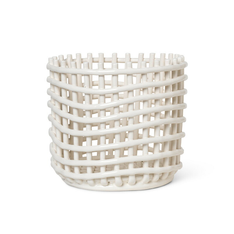 楽天市場】【在庫あります】Ferm Living セラミック バスケット L オフ