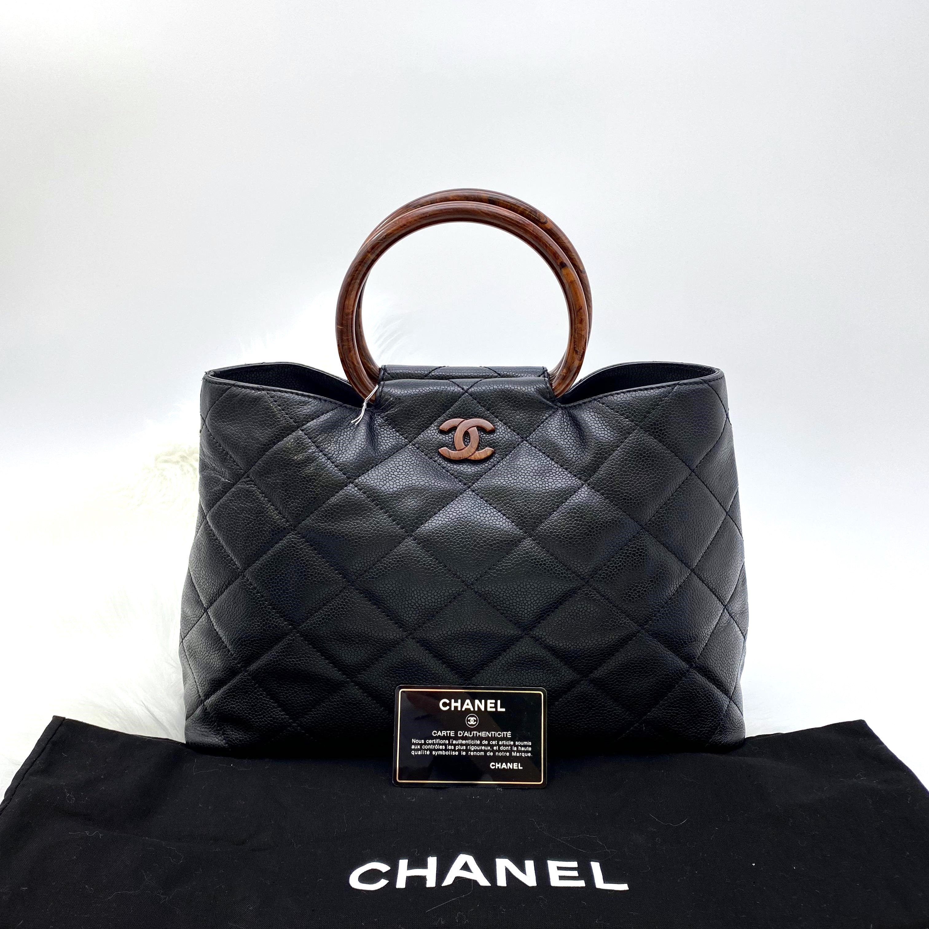 楽天市場】CHANEL シャネル マトラッセ ウッドハンドル 黒 キャビア