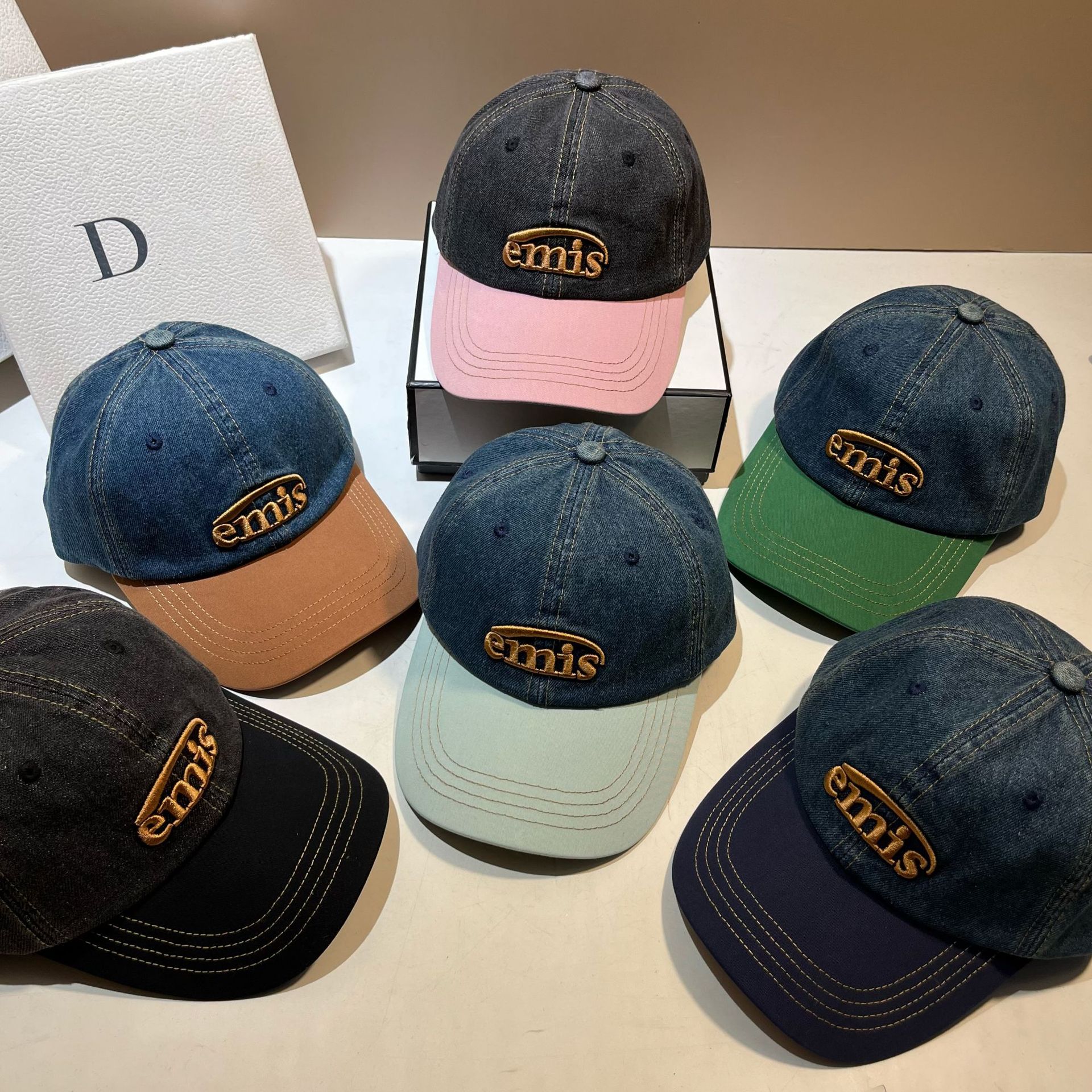 楽天市場】EMIS エミス ウォッシュドデニム ロゴ ボールキャップ