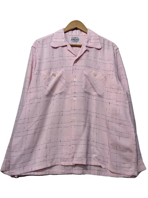 楽天市場】50s PILGRIM Rayon Open Collar L/S Shirt ピンク L