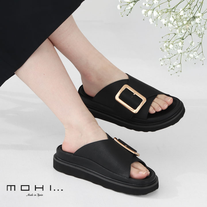 楽天市場】MOHI(モヒ) ビッグバックル ベルトサンダル(GU1-1902466G-MA