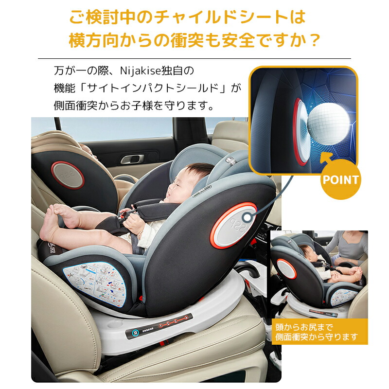楽天市場】Nijakise チャイルドシート 新生児 回転式 isofix R44適合 0