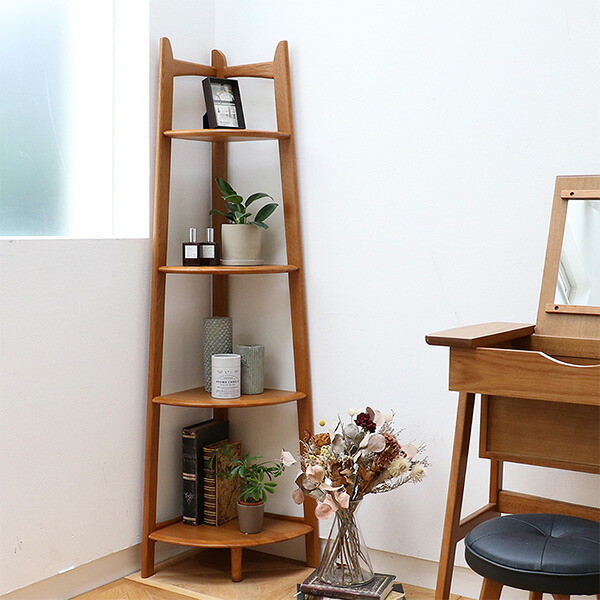 楽天市場】コーナーラック 木製 4段 おしゃれ コーナー 収納 棚 三角