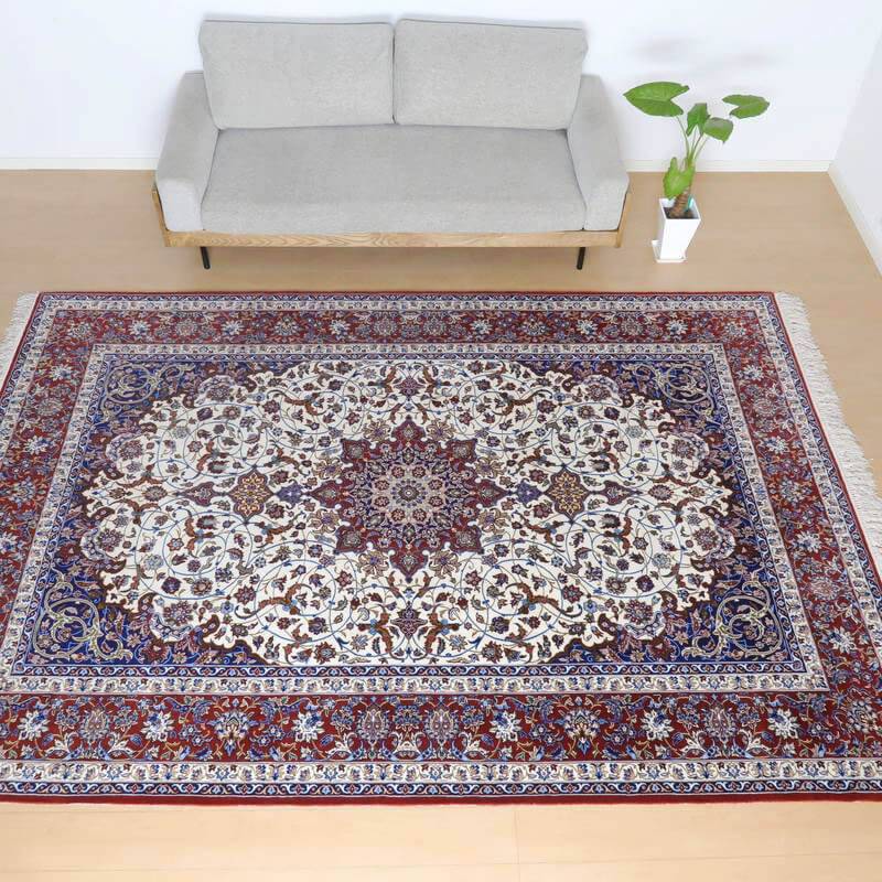 Y3142 イラン製 ハンド&マシン カーペット 絨毯 296×199㎝ Y3142