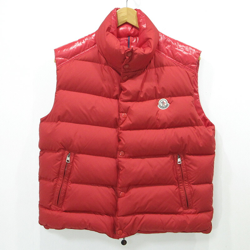 美品】MONCLER ダウンベスト ジレ チベット ワッペン レッド 2サイズ