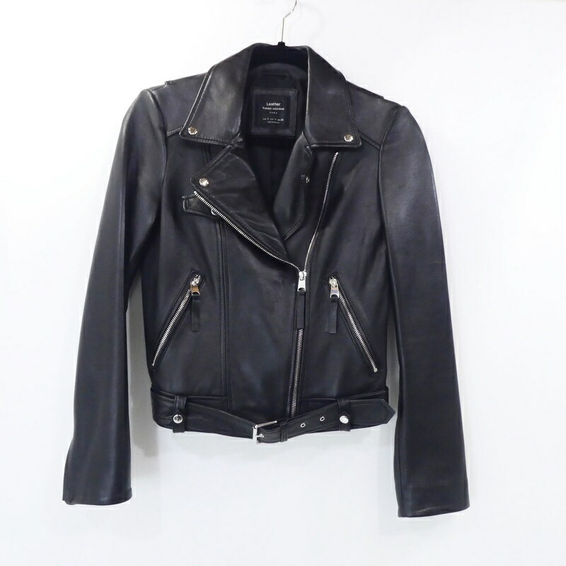 キングスマンZARA ラムレザー シングルライダースジャケット 黒 L