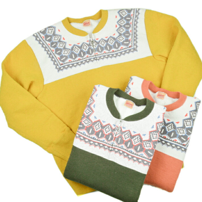 楽天市場】デラックスウエア（DELUXEWARE)雪柄ハーフジップスウェット