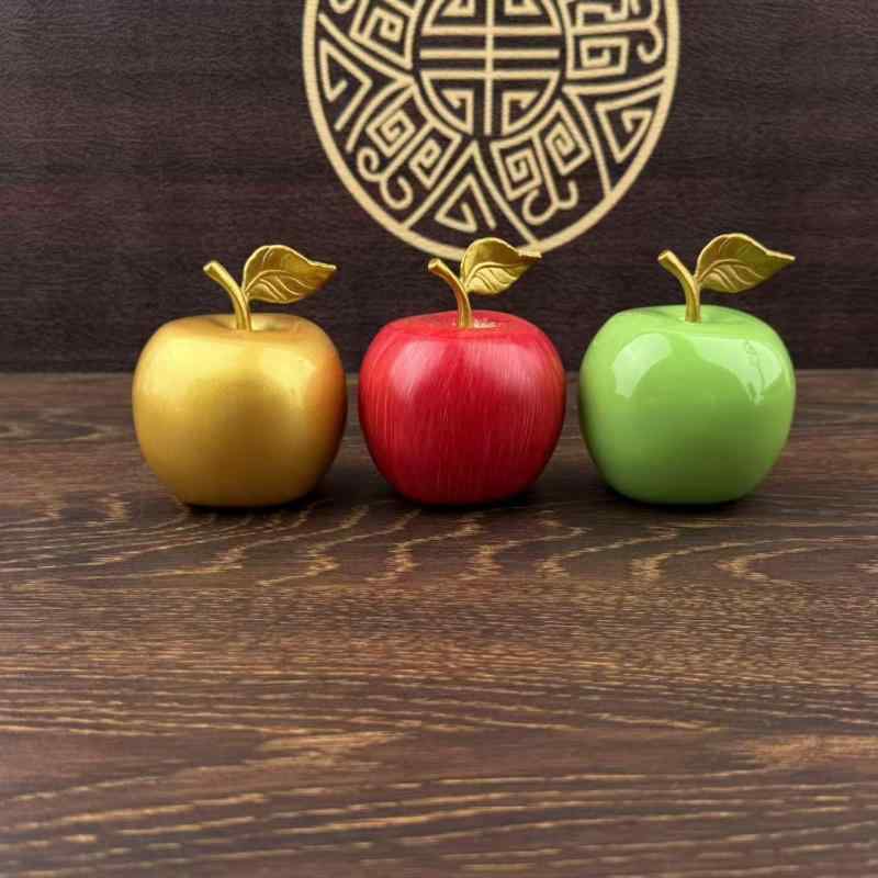 楽天市場】置物 真鍮製 リアル リンゴ 中国風 クリエイティブ 金属工芸