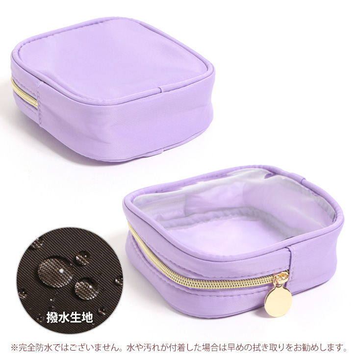 楽天市場】選べる8カラー 撥水 ナイロン スクエア クリアポーチ S