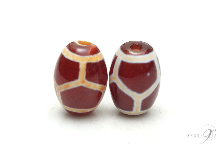 良品天珠‼️西蔵老礦紅朱砂亀甲寿長寿紋金剛四眼天珠 チベット天珠,天然石,パワーストーン 商品詳細│チベット天珠、天然石