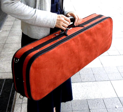 楽天市場】バイオリンケース4/4サイズ スエードケース 赤茶色