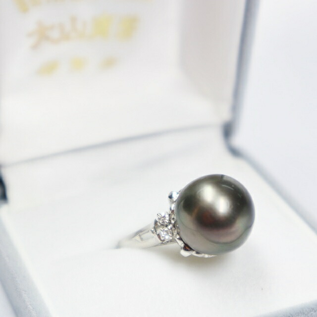 楽天市場】南洋黒蝶真珠使用 大珠12.0mmブラックパールPtデザイン