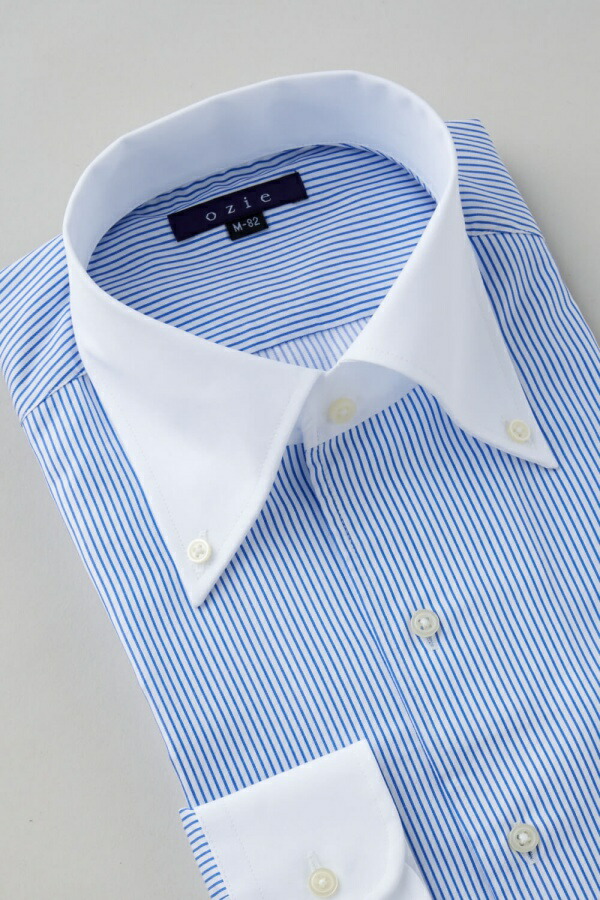 楽天市場】イタリアンカラーシャツ メンズ ドレスシャツ ワイシャツ 青