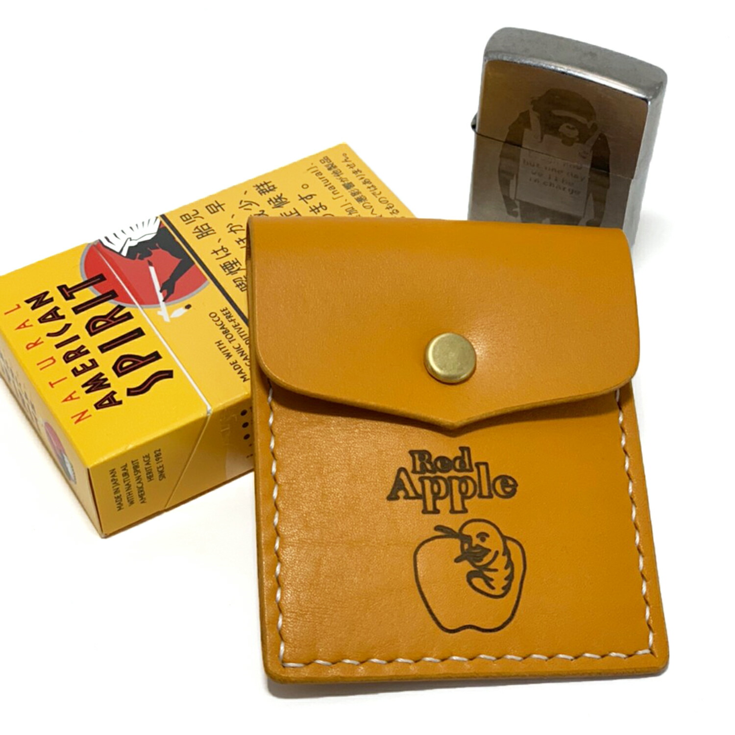 楽天市場】レッドアップル「RED APPLE」ロゴ 焼印 レザー 携帯灰皿