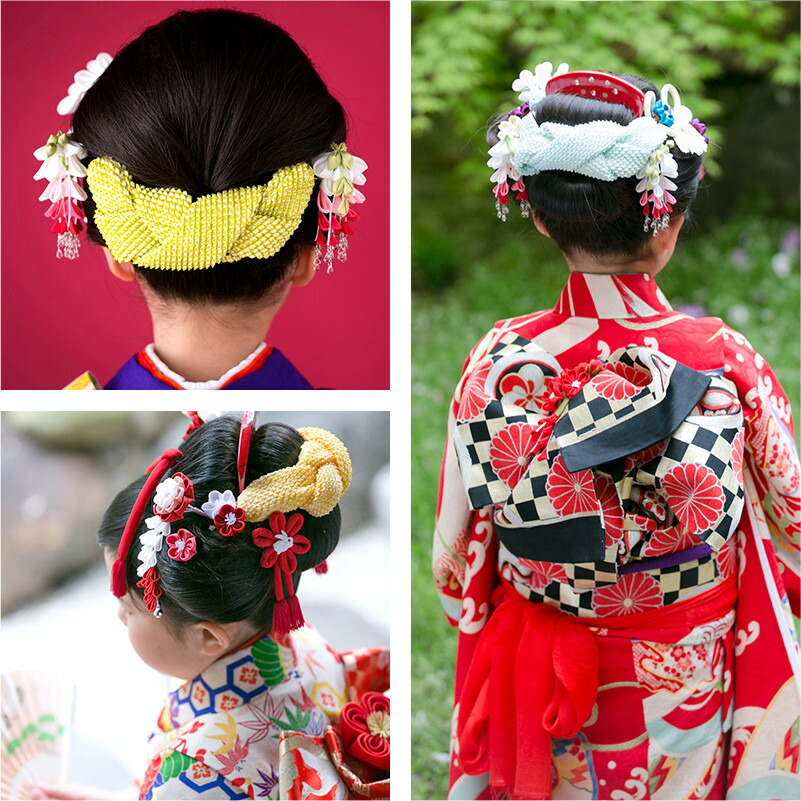 楽天市場】七五三 髪飾り 結び方手引き書付【最高級】正絹本絞りかのこ