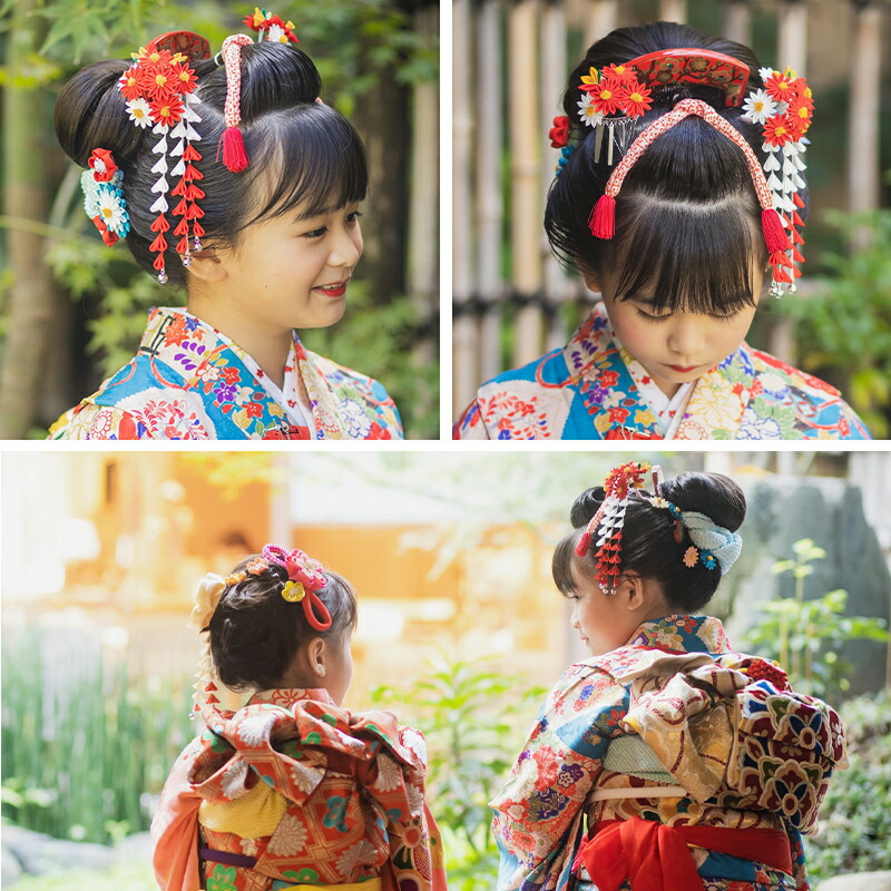 楽天市場】【七歳用】七五三 髪飾り 菊と紅葉の簪（かんざし）セット
