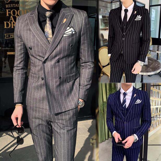 楽天市場】【送料無料】スーツ メンズ ストライプ ビジネススーツ 2点