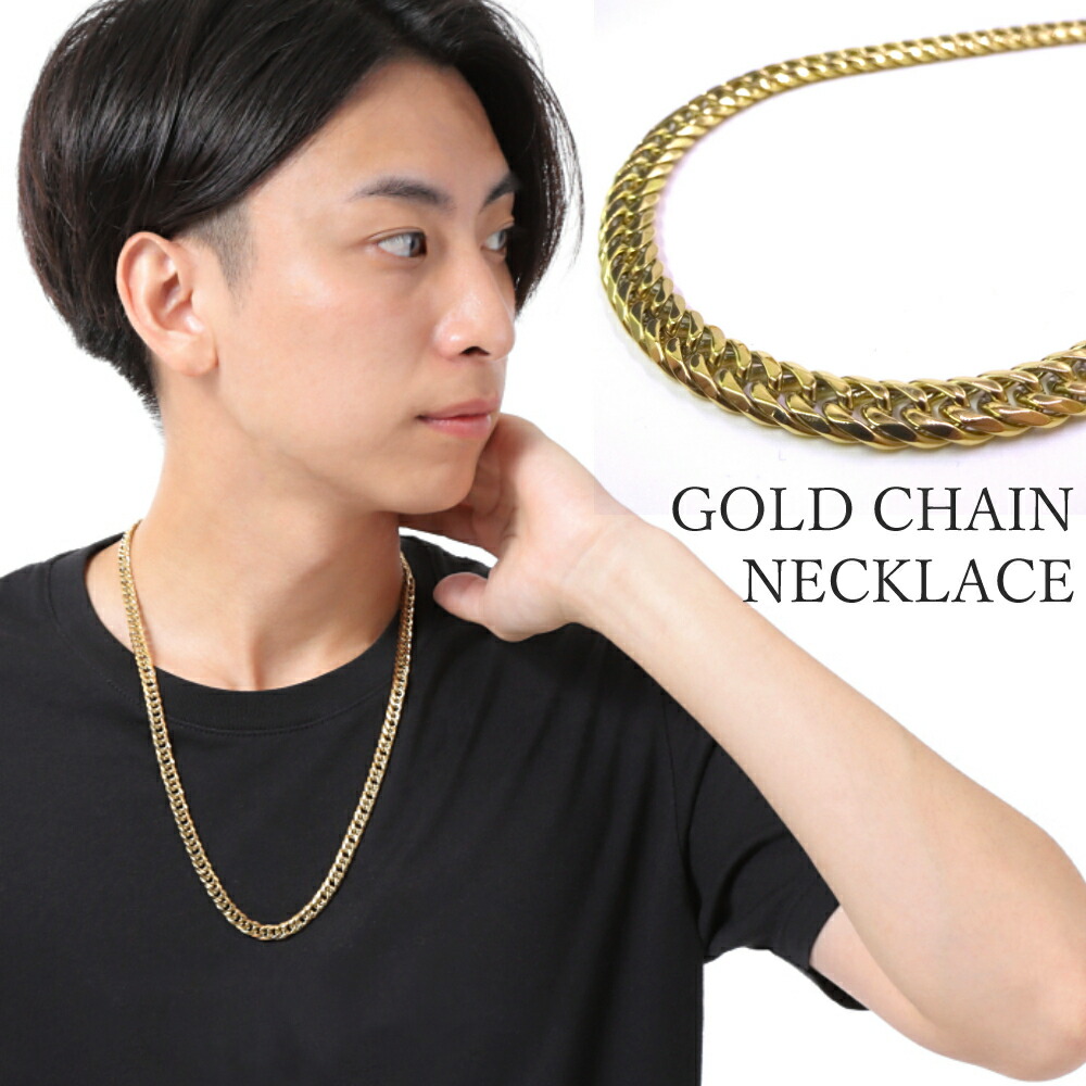 楽天市場】ステンレス ダブル喜平 ゴールド ネックレス 鏡面仕上げ 6