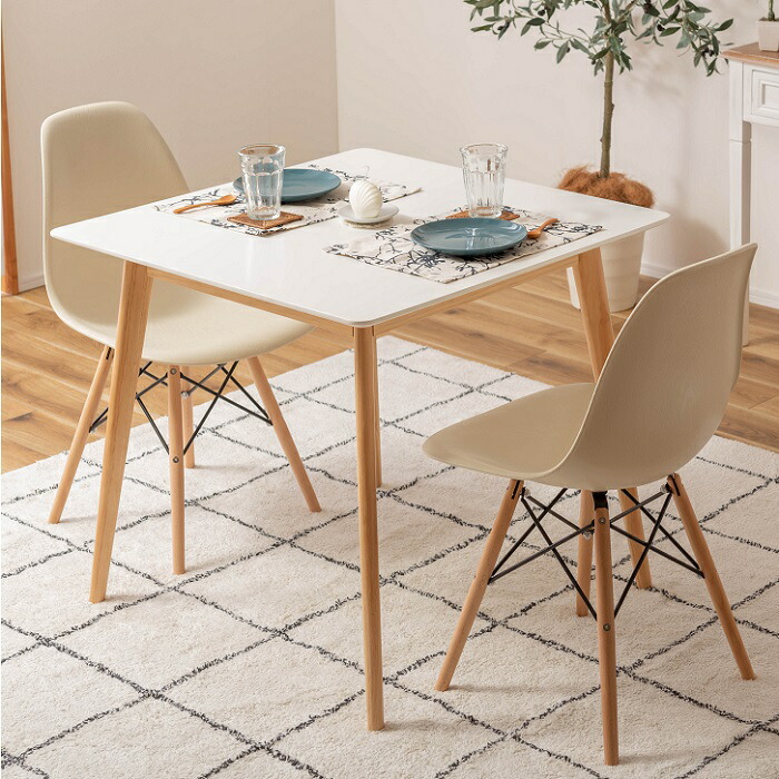 楽天市場】ダイニングテーブル 80cm 木製 2人用 2人掛け ホワイト