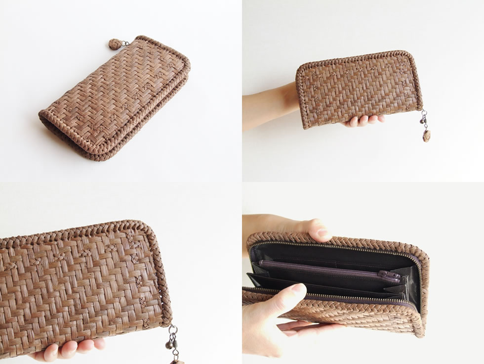 楽天市場】純国産 山葡萄蔓細工 山葡萄の財布 網代編み三つ編み