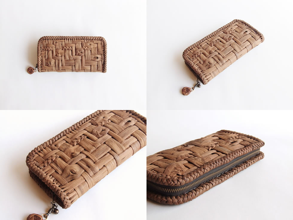 楽天市場】純国産 山葡萄蔓細工 山葡萄の財布 太乱れ編み三つ編み