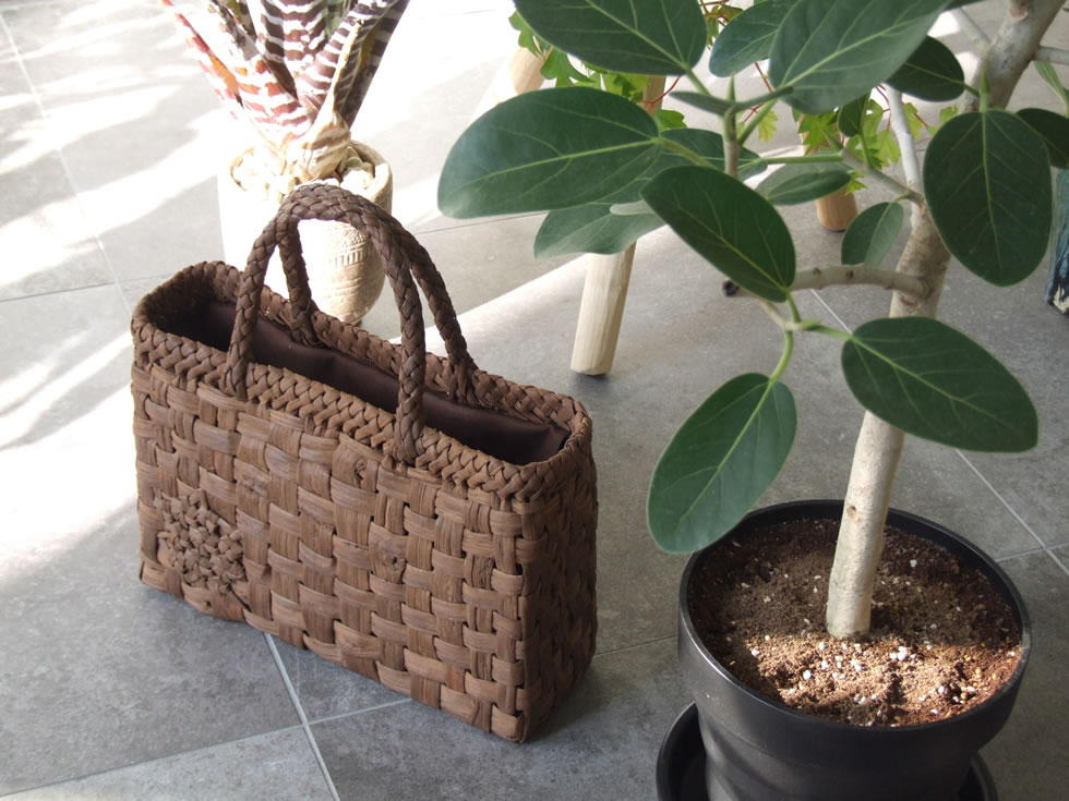 楽天市場】純国産 山形県 山葡萄かごバッグ 市松編み 六角花模様編み