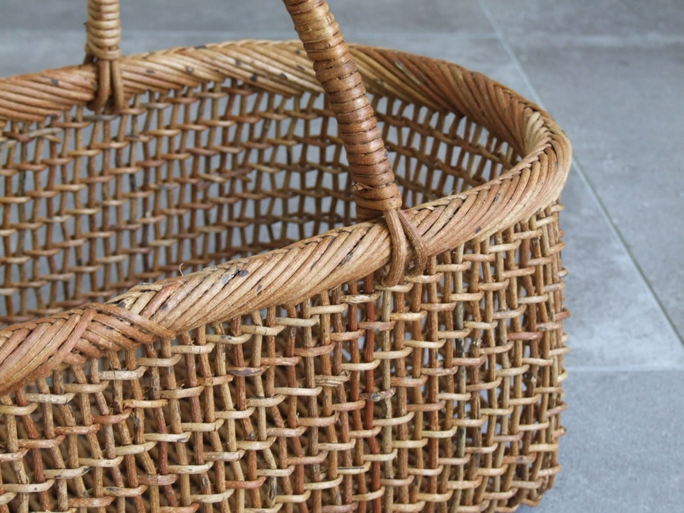 秋田県 あけび蔓細工 こだし編み カトラリーケース 秋田県 あけび蔓