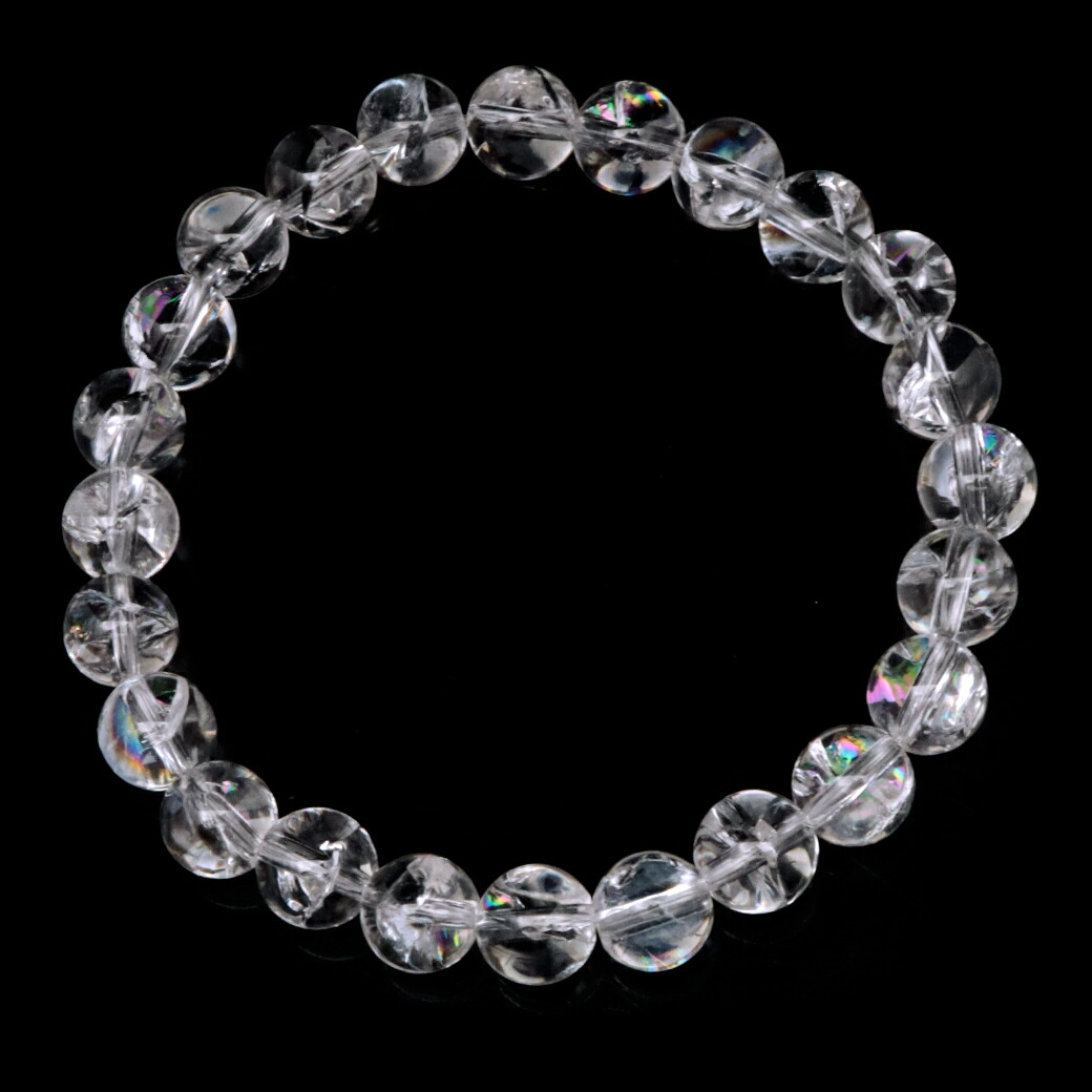 楽天市場】水晶 ブレスレット アイリスクォーツ 天然 虹入り 8mm