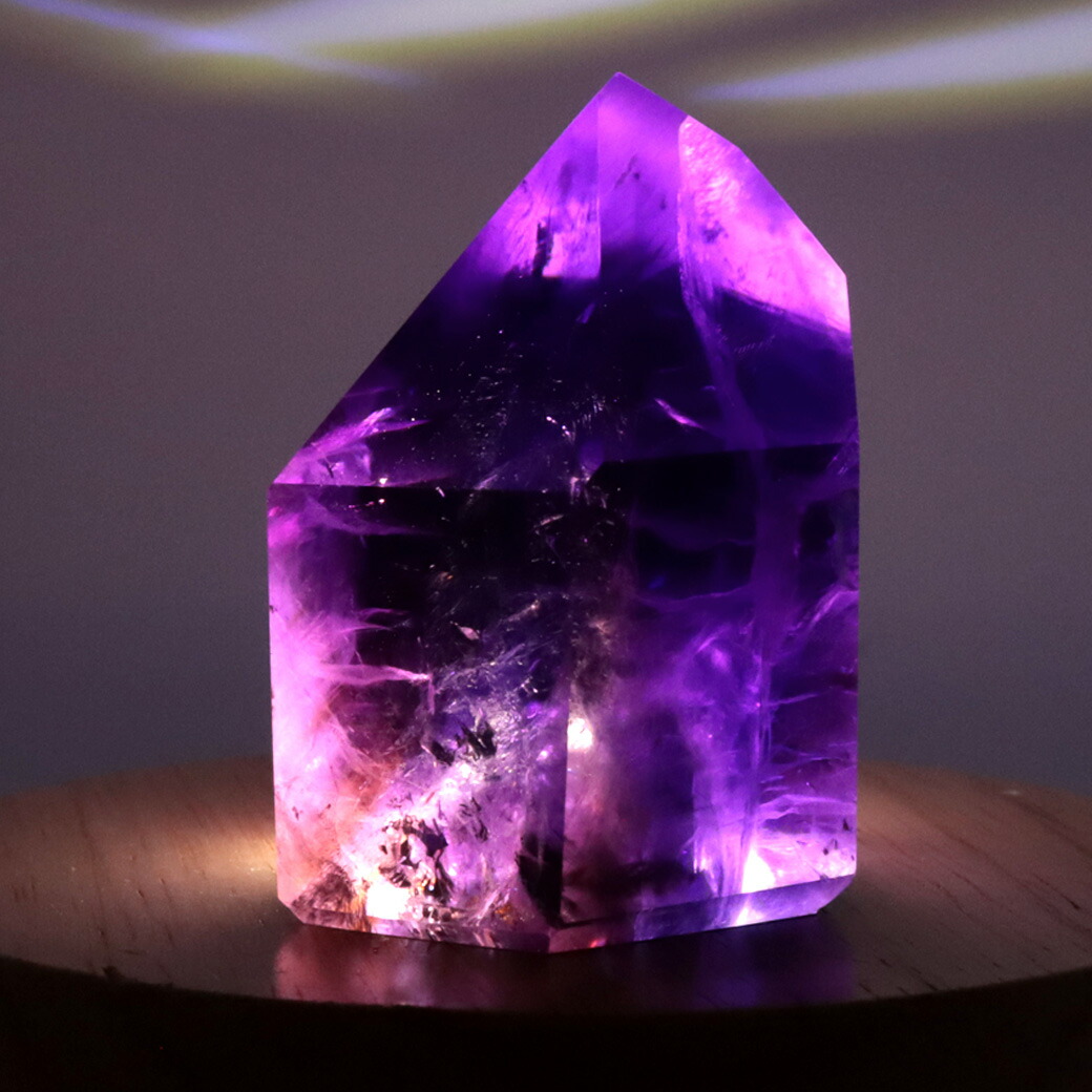 楽天市場】アメジスト 六角柱 ポイント LEDライト付き 1点もの