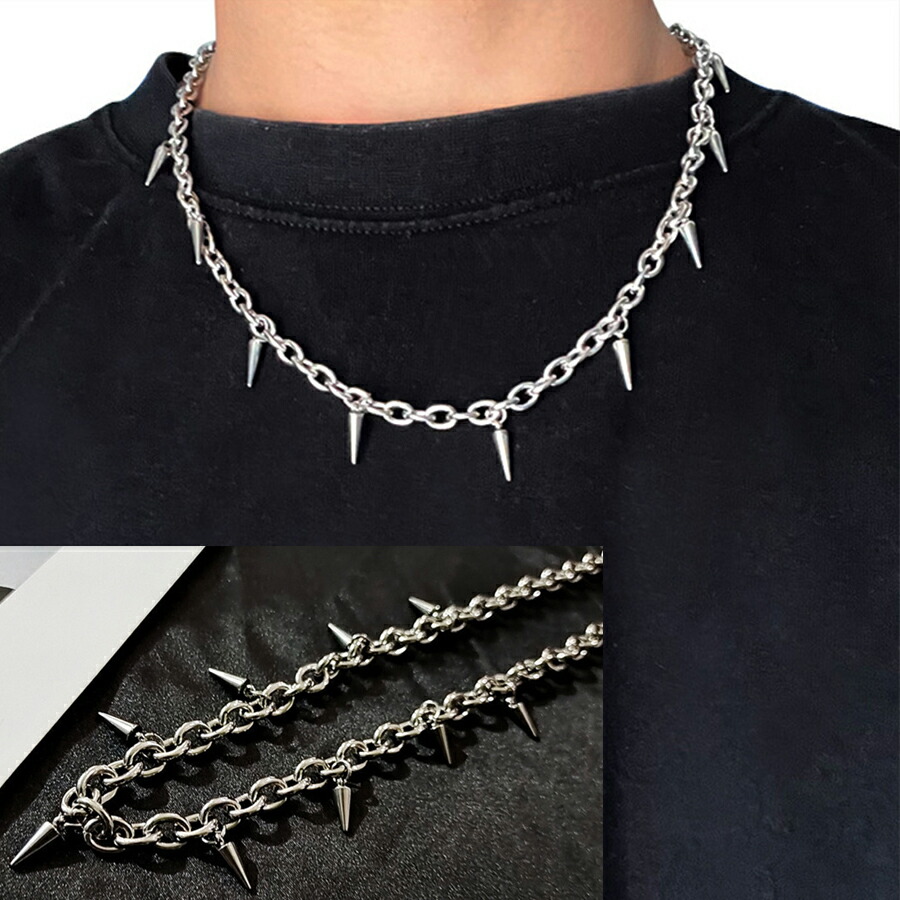 楽天市場】トゲトゲチェーンネックレス シルバー レディース メンズ