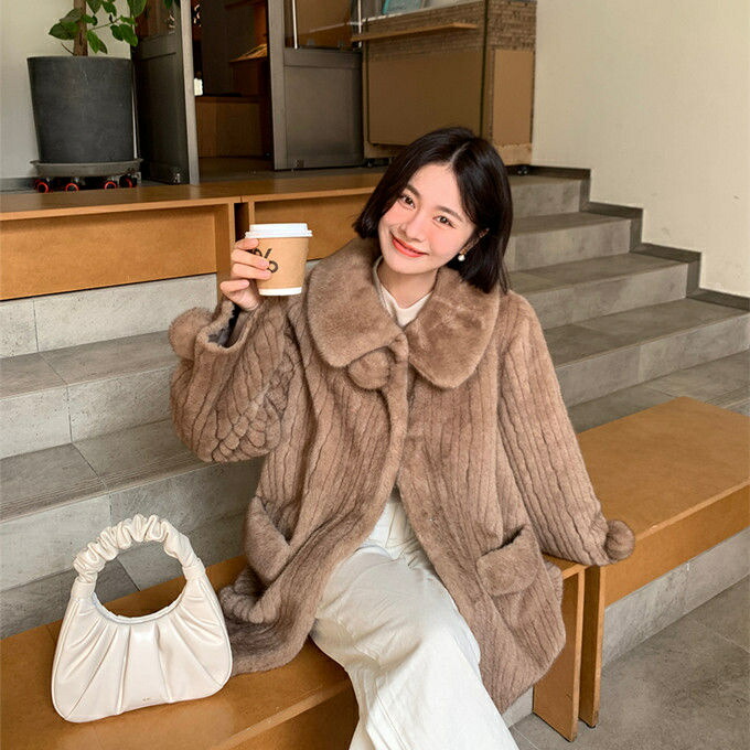 楽天市場】ファーコート ミンク フェイクファーコート 毛皮コート