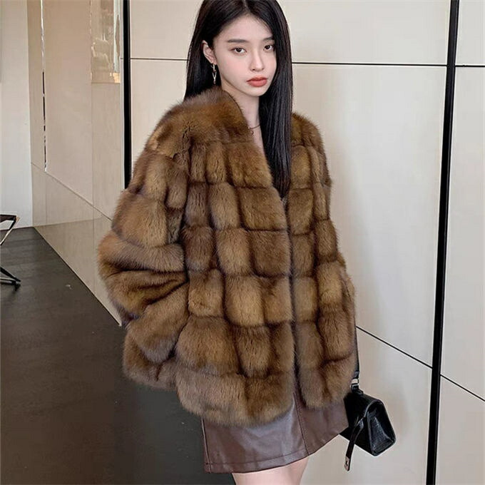 楽天市場】ファーコート ミンク フェイクファーコート 毛皮コート