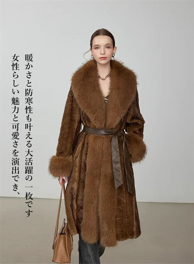 楽天市場】ファーコート ミンクファー フェイクファーコート