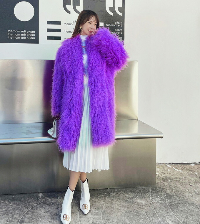 楽天市場】ファーコート フェイクファーコート ロングコート