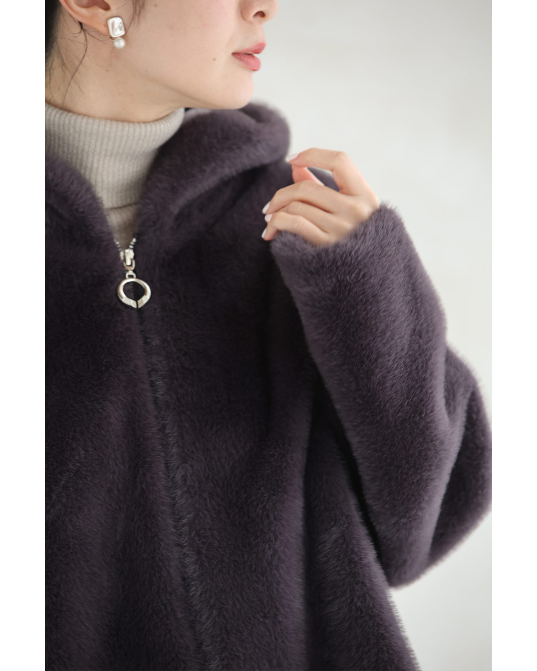 楽天市場】（S~2L対応）ふわもこフェイクファーのジップアップブルゾン