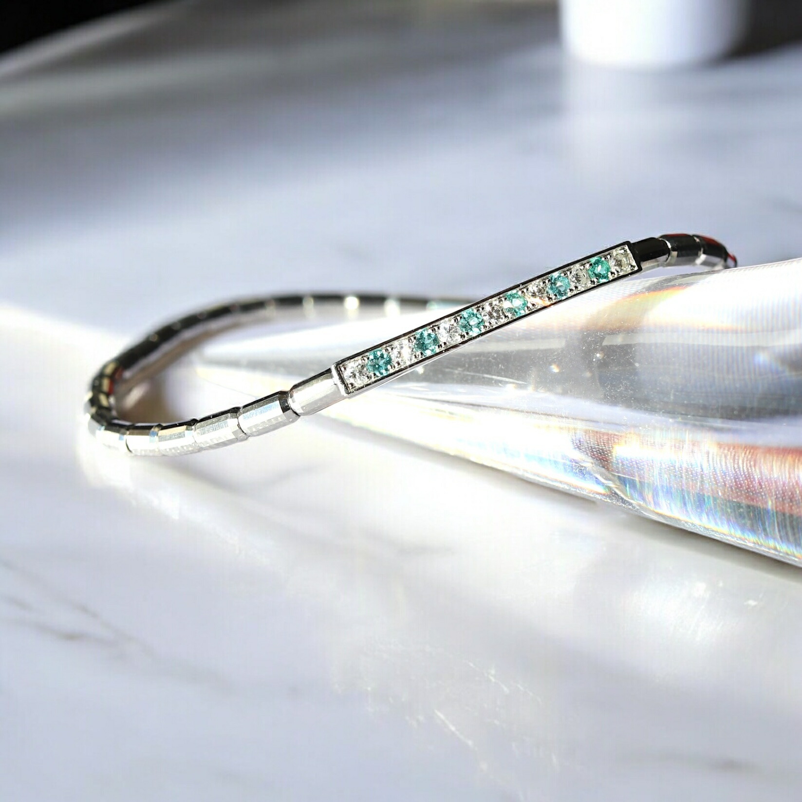 楽天市場】【新品ブレスレット】Pt950 パライバトルマリン0.09ct