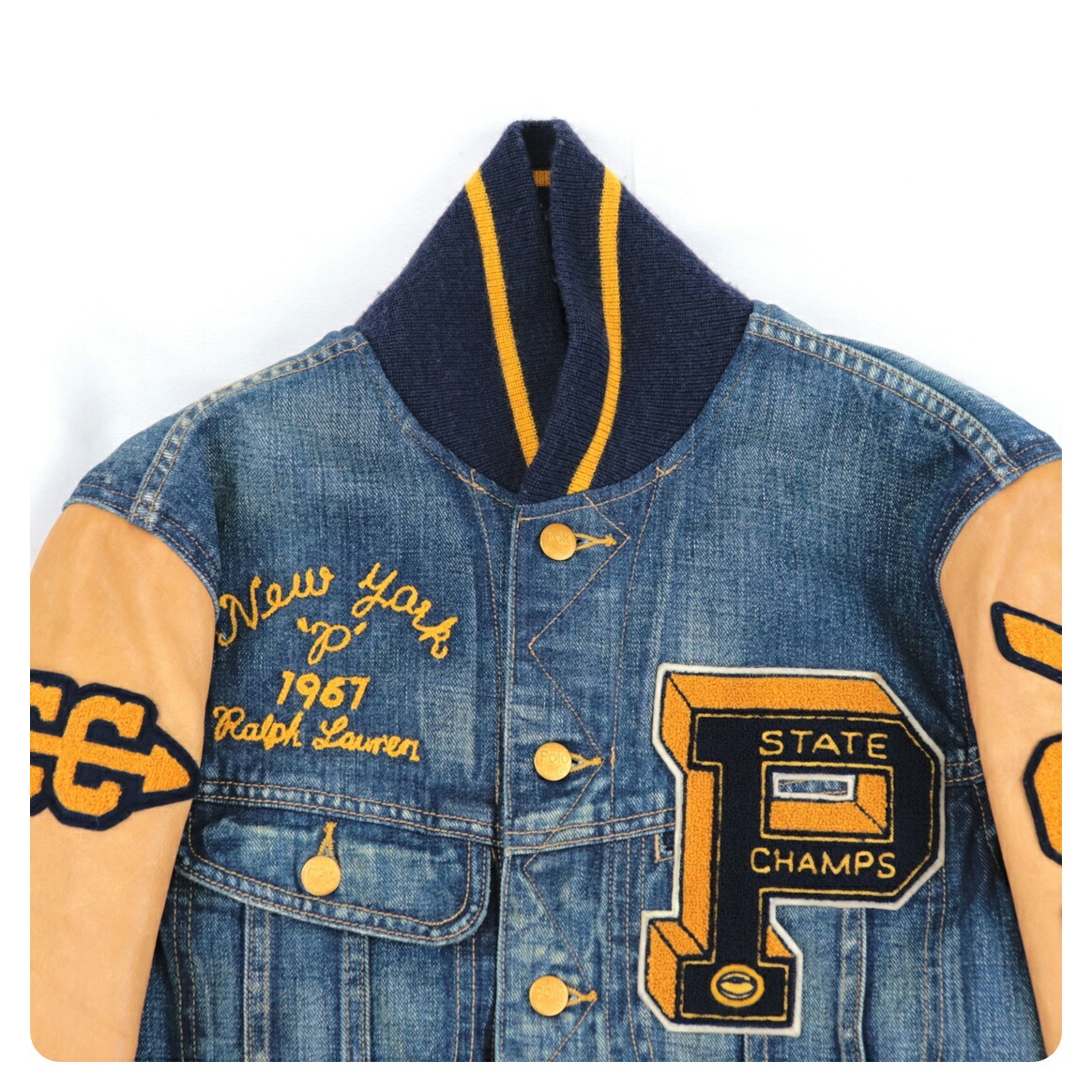 楽天市場】ポロ・ラルフローレン レザー切替 デニムジャケット メンズ