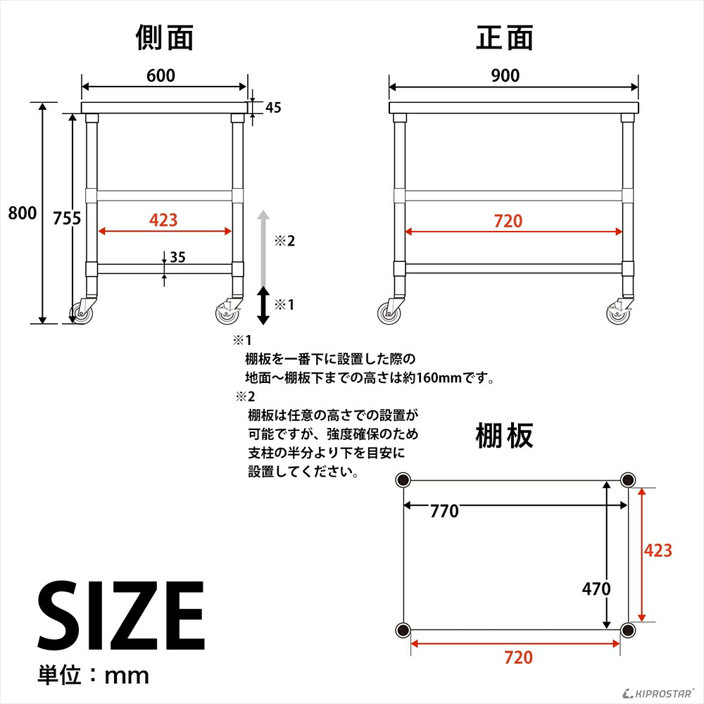 楽天市場】ステンレス 作業台 業務用 キャスター付き 3段タイプ 調理台