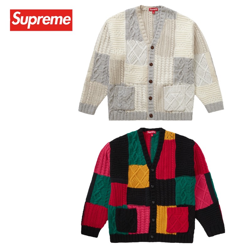 楽天市場】FW23 Supreme Patchwork Cable Knit Cardigan シュプリーム