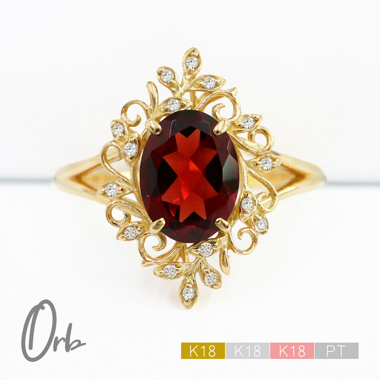楽天市場】ガーネット リング ダイヤモンド オーバルカット トパーズ