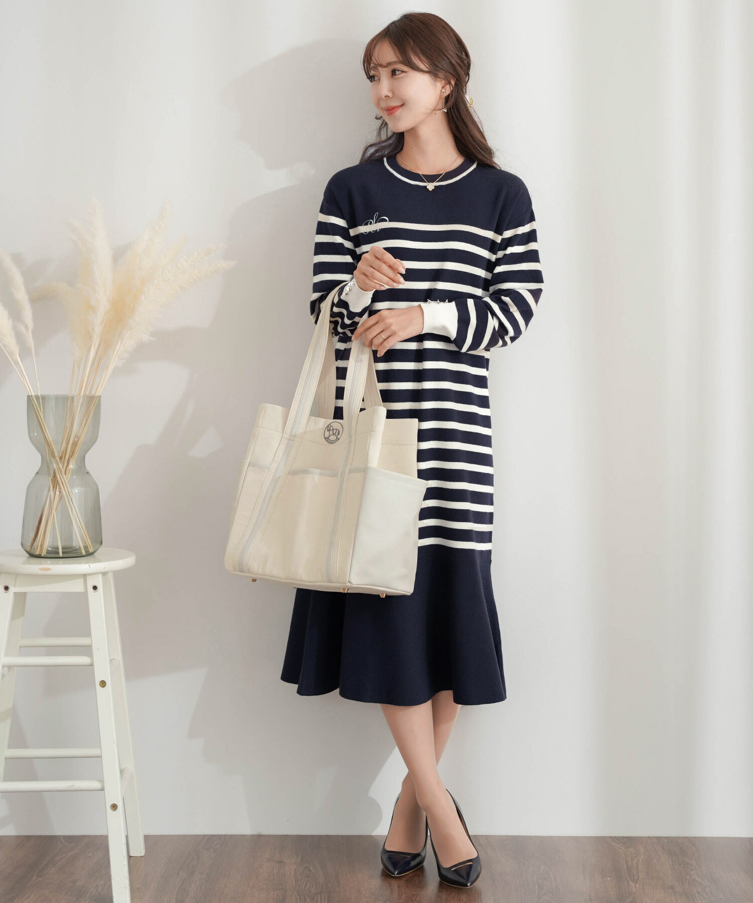 楽天市場】木馬モチーフ 刺繍 マザーズ トートバッグ le reve vaniller