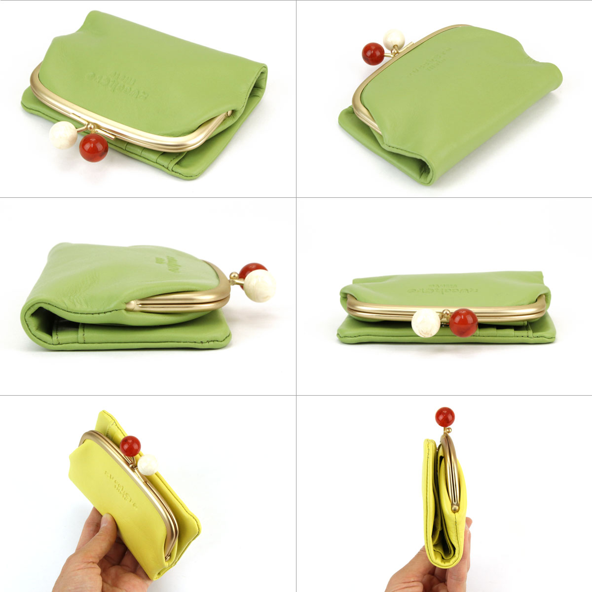 楽天市場】がま口財布 二つ折り財布 ハーフウォレット レディース 本革