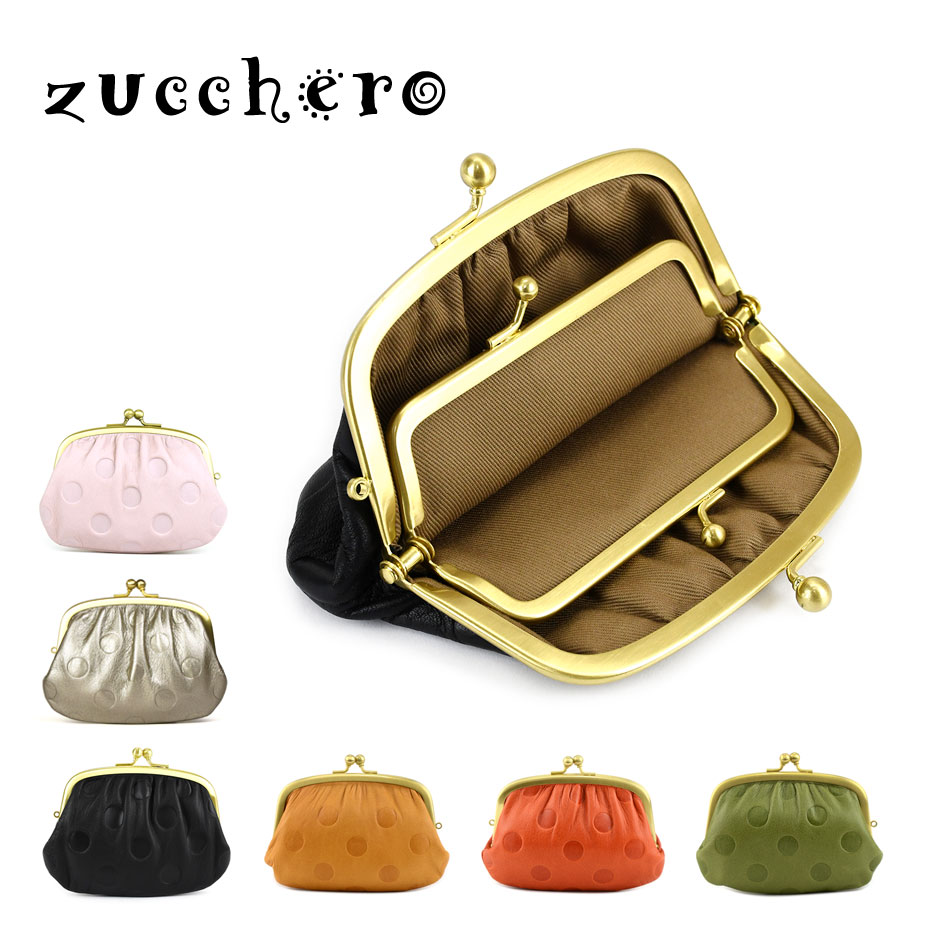 楽天市場】親子がま口財布 ミニ財布 レディース 水玉 ドット 型押し 本