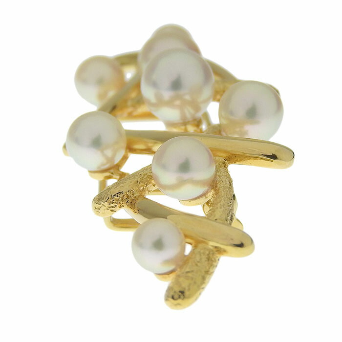 楽天市場】TASAKI タサキ デザイン パール ブローチ 6137 K18YG 750