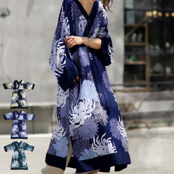 楽天市場】ワンピース トップス プルオーバー シャツ 花柄 和柄 柄 菊