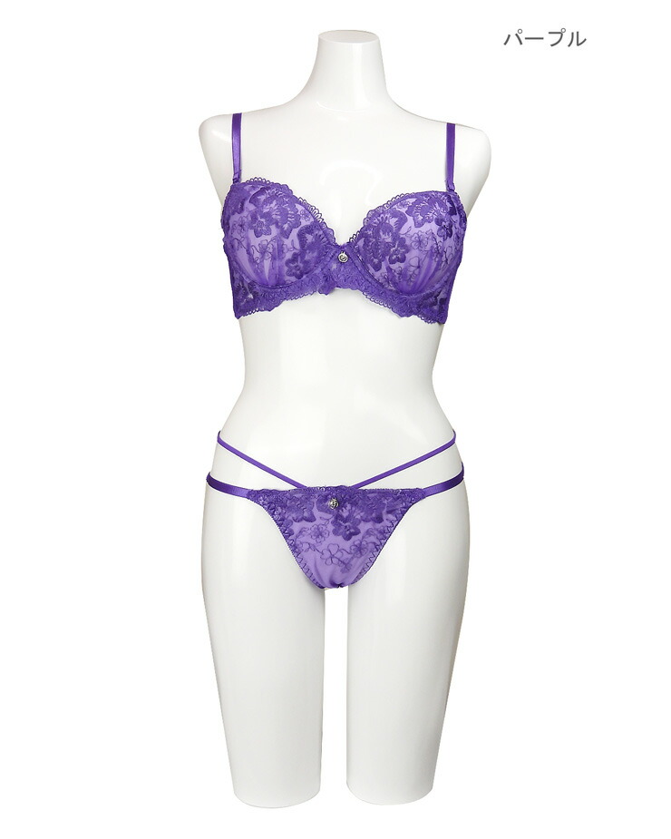 楽天市場】フラワー刺繍 ブラジャー ショーツ 上下セット 下着(J-3623