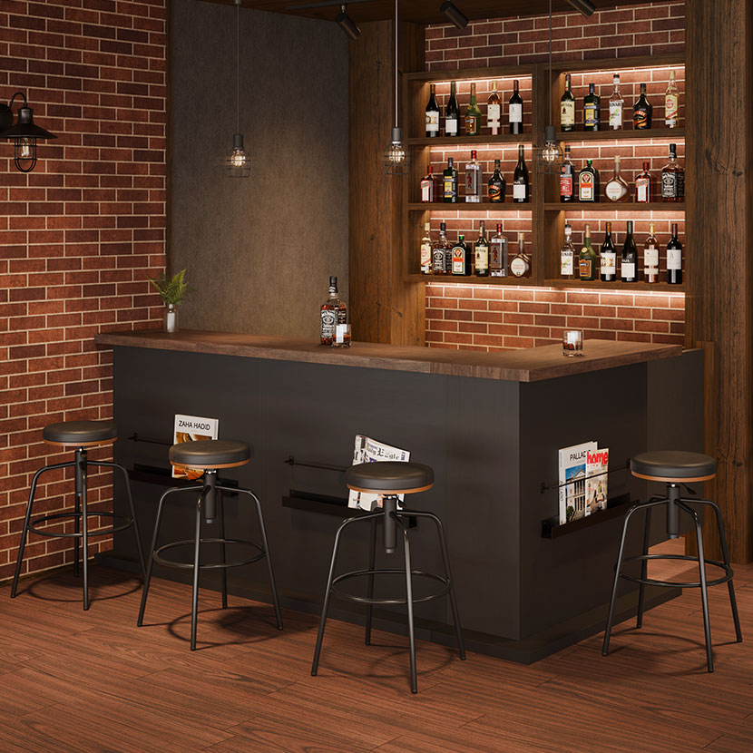 楽天市場】カウンターテーブル 書籍ラック付き 棚付き 収納 両面 バー