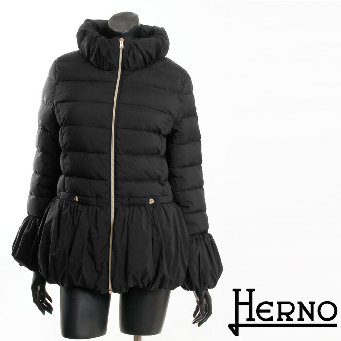 楽天市場】送料無料 HERNO ヘルノ フーデッドコート 裾フリル 袖フリル