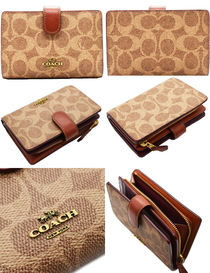 楽天市場】COACH コーチ 二つ折り財布 全3色 33034 ミディアム
