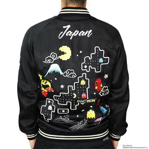 楽天市場】パックマンMAPスカジャン リバーシブル仕様 PAC-MANメンズ